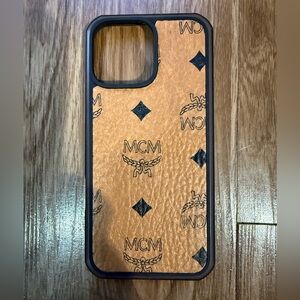 Custom MCM Tan and Black Phone Case for iPhone 16 Pro Max